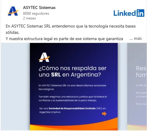 Publicación de linkedin